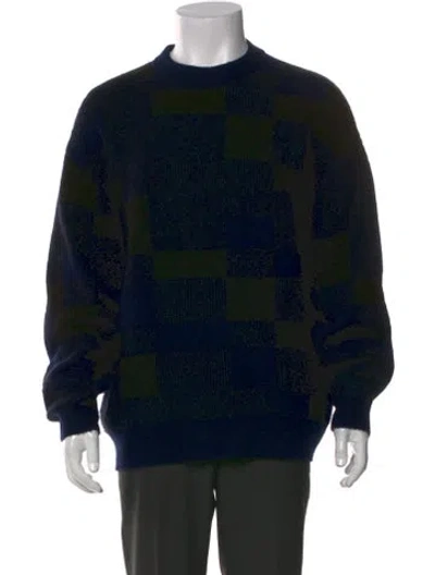 Pre-owned Nanushka Plaid Print Crew Neck Pullover In Black