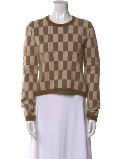Pre-owned Nanushka Plaid Print Crew Neck Sweater In Neutral