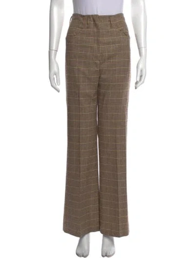 Pre-owned Nanushka Plaid Print Flared Pants In Neutrals