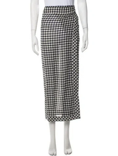 Pre-owned Nanushka Plaid Print Long Skirt In Black