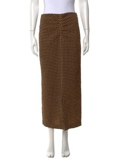 Pre-owned Nanushka Plaid Print Long Skirt In Neutral
