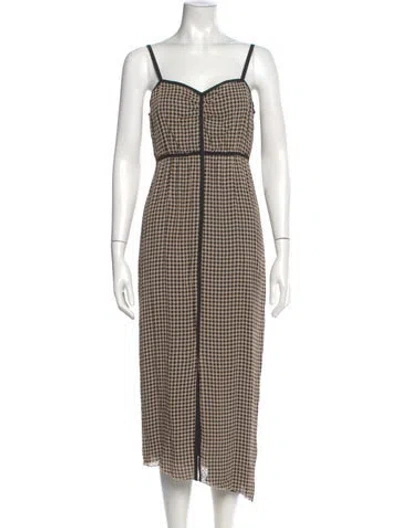 Pre-owned Nanushka Plaid Print Midi Length Dress
