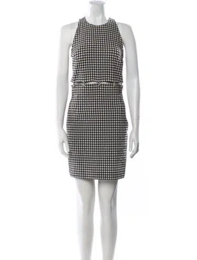 Pre-owned Nanushka Plaid Print Mini Dress In Blue