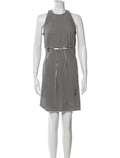 Pre-owned Nanushka Plaid Print Mini Dress In Blue