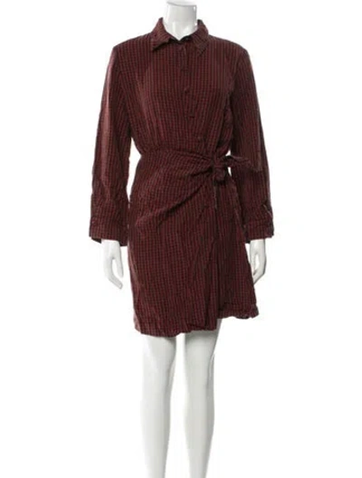 Pre-owned Nanushka Plaid Print Mini Dress In Red