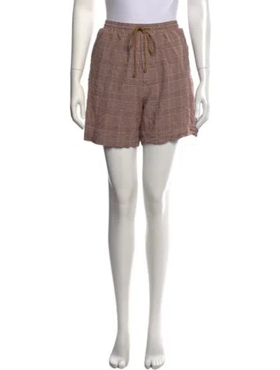 Pre-owned Nanushka Plaid Print Mini Shorts In Brown