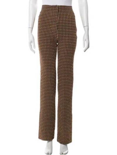 Pre-owned Nanushka Plaid Print Straight Leg Pants In Brown