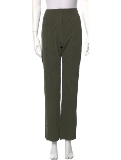 Pre-owned Nanushka Plaid Print Straight Leg Pants In Green