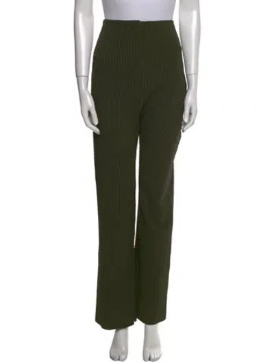 Pre-owned Nanushka Plaid Print Straight Leg Pants In Green