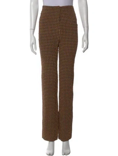 Pre-owned Nanushka Plaid Print Straight Leg Pants In Multi