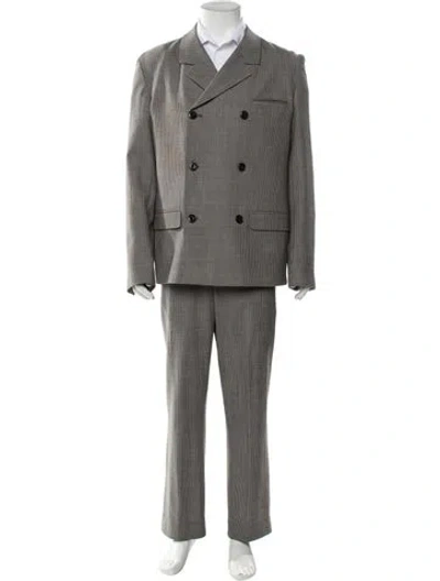 Pre-owned Nanushka Plaid Print Two-piece Suit In Gray