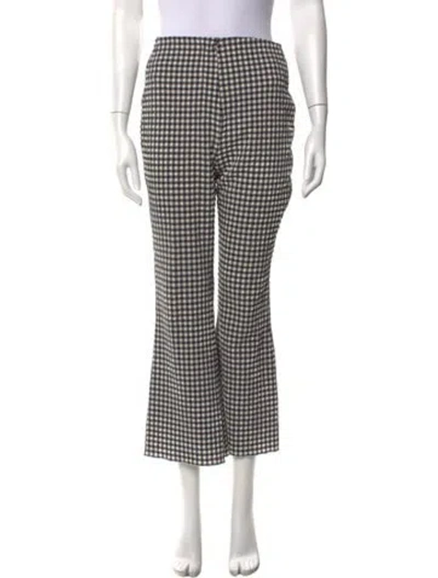 Pre-owned Nanushka Plaid Print Wide Leg Pants In Black