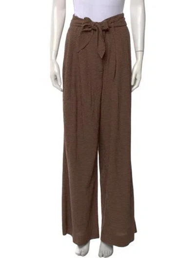 Pre-owned Nanushka Plaid Print Wide Leg Pants In Brown