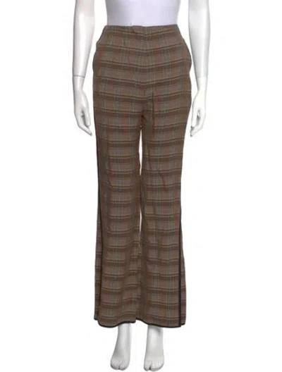 Pre-owned Nanushka Plaid Print Wide Leg Pants W/ Tags In Neutral