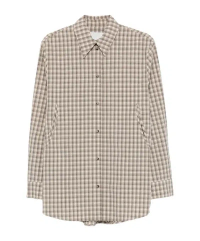 Nanushka Plaid-detail Shirt In Nude