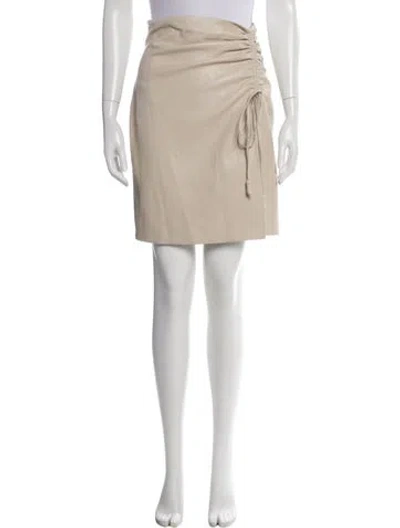 Pre-owned Nanushka Pleated Accents Knee-length Skirt In Neutral