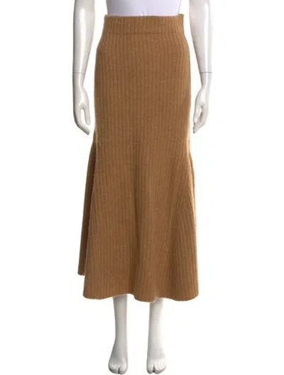 Pre-owned Nanushka Pleated Accents Long Skirt In Brown