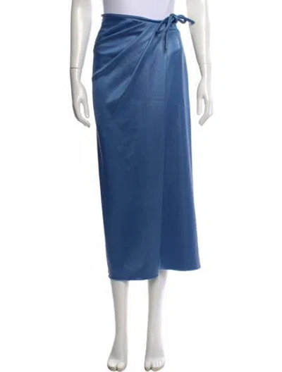 Pre-owned Nanushka Pleated Accents Midi Length Skirt In Blue
