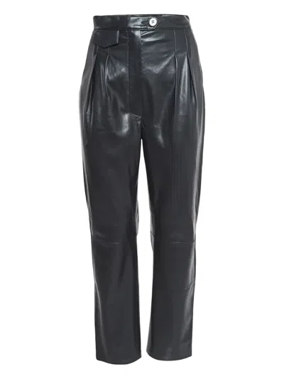 Pre-owned Nanushka Pleated Faux-leather Trousers