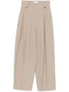 Nanushka Jenci Raw Silk Blend High Waist Pants In 灰色