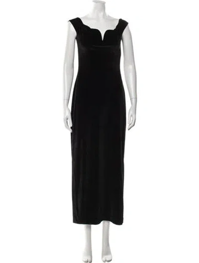 Pre-owned Nanushka Plunge Neckline Long Dress In Black