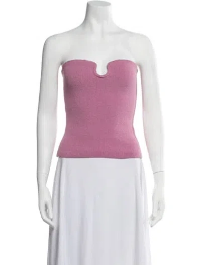 Pre-owned Nanushka Plunge Neckline Sleeveless Crop Top In Pink