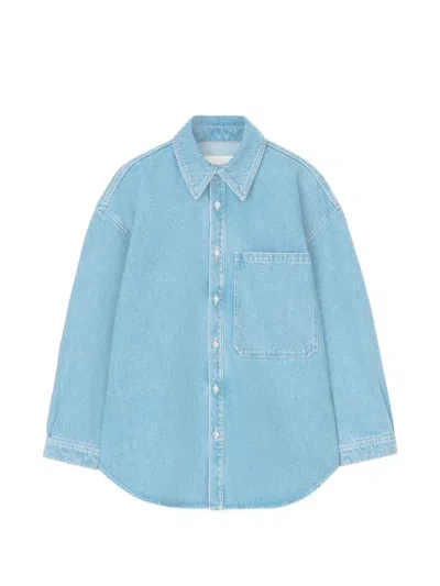 Nanushka Pocket Denim Shirt In Blue