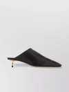 NANUSHKA POINTED TOE MULES WITH OPEN BACK AND METAL HEEL