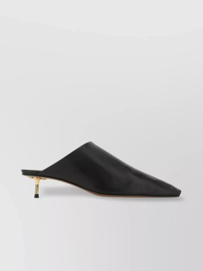 Nanushka Pointed Toe Mules With Open Back And Metal Heel In Black