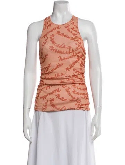 Pre-owned Nanushka Printed Crew Neck Top In Pink