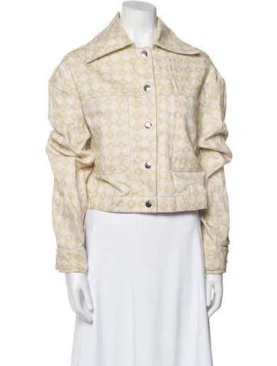 Pre-owned Nanushka Printed Denim Jacket In Neutral