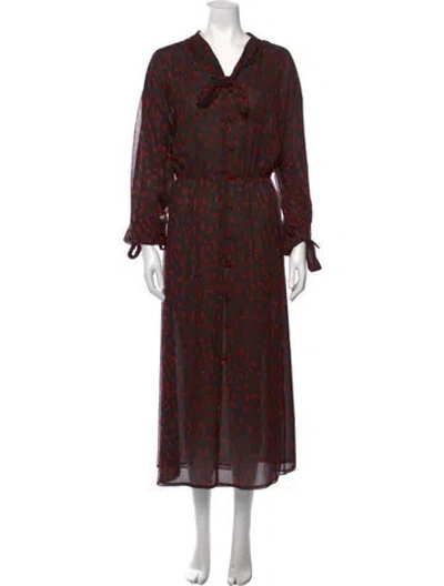 Pre-owned Nanushka Printed Long Dress In Black