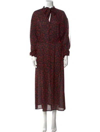 Pre-owned Nanushka Printed Long Dress In Black
