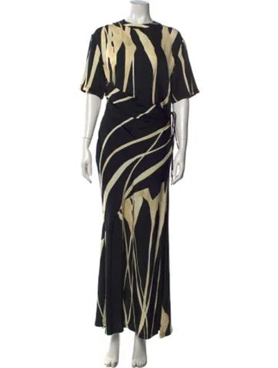 Pre-owned Nanushka Printed Long Dress In Black