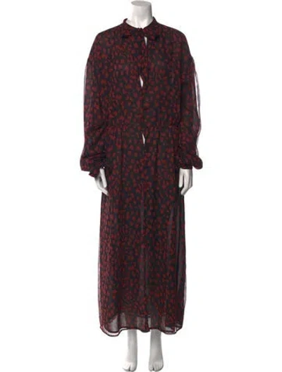 Pre-owned Nanushka Printed Long Dress In Red