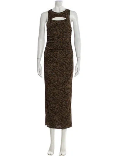 Pre-owned Nanushka Printed Long Dress W/ Tags In Brown