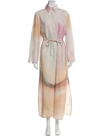 Pre-owned Nanushka Printed Long Dress W/ Tags In Pink
