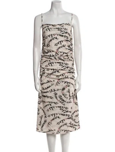 Pre-owned Nanushka Printed Midi Length Dress In Neutral