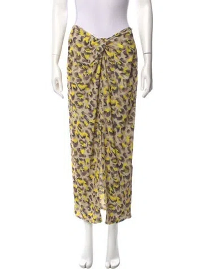 Pre-owned Nanushka Printed Midi Length Skirt In Yellow