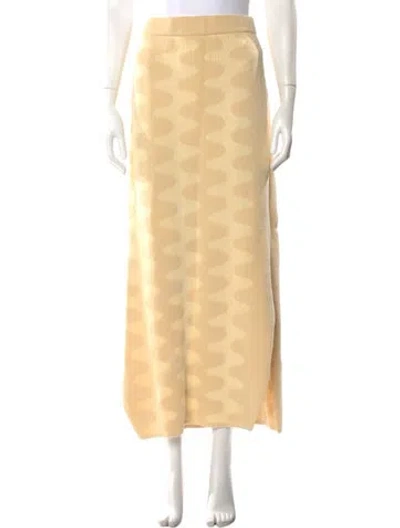 Pre-owned Nanushka Printed Midi Length Skirt In Yellow