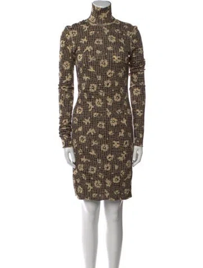 Pre-owned Nanushka Printed Mini Dress In Brown