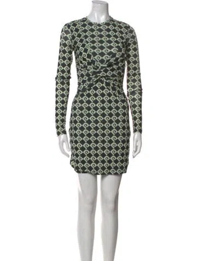 Pre-owned Nanushka Printed Mini Dress In Green