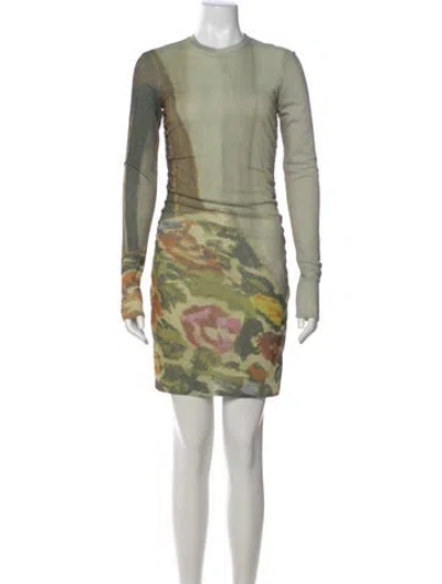Pre-owned Nanushka Printed Mini Dress W/ Tags In Green
