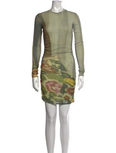 Pre-owned Nanushka Printed Mini Dress W/ Tags In Green