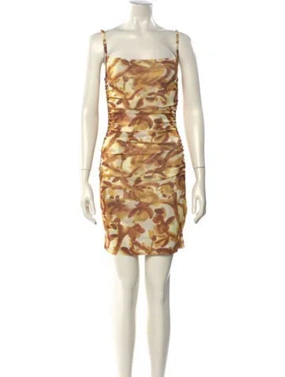 Pre-owned Nanushka Printed Mini Dress In Yellow
