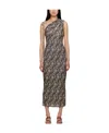 Nanushka Printed One-shoulder Midi Dress In Black