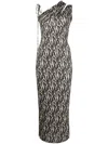 Nanushka Printed One-shoulder Midi Dress In Neutrals
