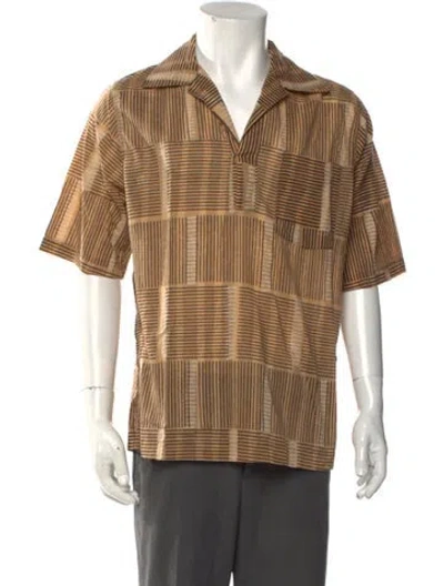 Pre-owned Nanushka Printed Short Sleeve Shirt In Brown