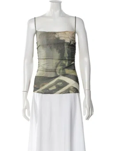 Pre-owned Nanushka Printed Square Neckline Top W/ Tags