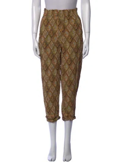 Pre-owned Nanushka Printed Straight Leg Pants In Brown